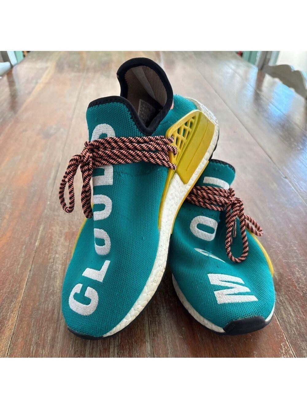 Adidas Pharrell Williams NMD Hu Cloud Moon Teal Sneakers Men's 8